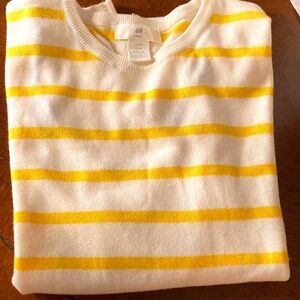 H&M stripe short sleeve sweater sz M